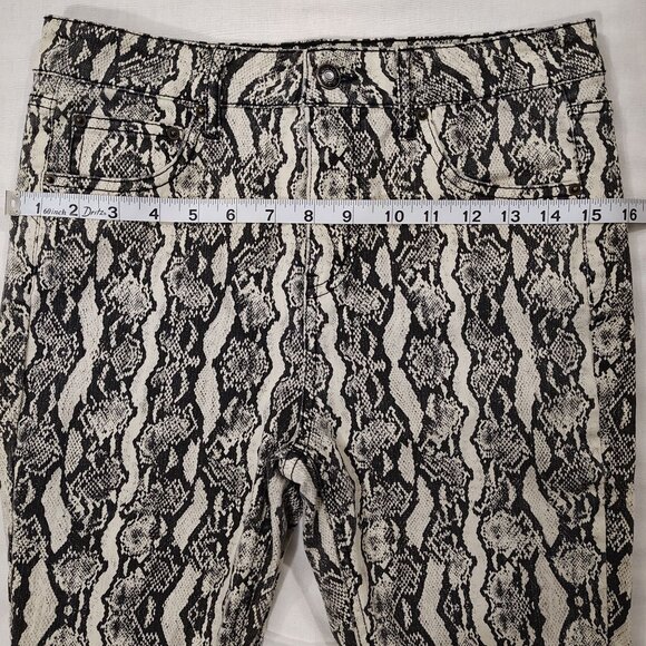Snakeskin Print Skinny Pants Size 6 Wild Fable Neutral Stretch Denim Pockets - Picture 11 of 16